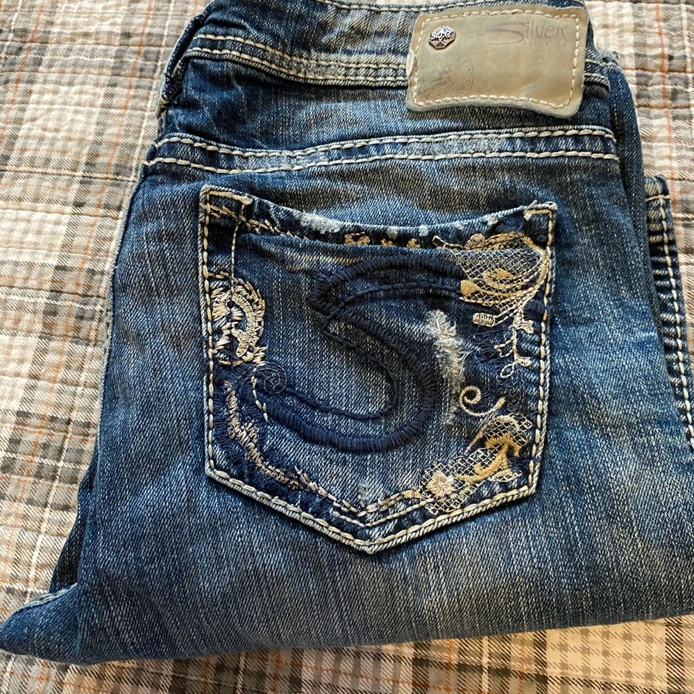 Silver straight leg jeans